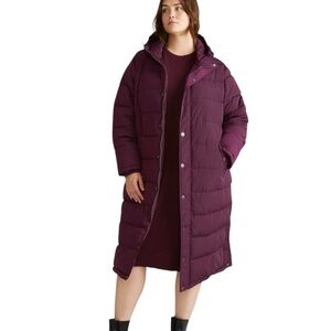 Universal Standard Everest 2 Long Puffer Coat In Gamay Size 4XS (00-0)